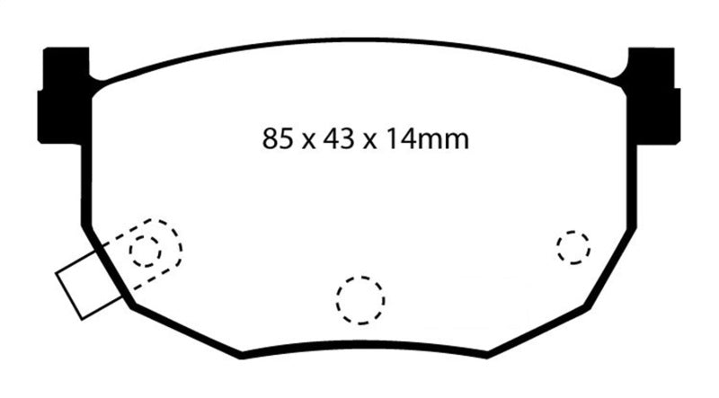 Plaquettes de frein arrière EBC 99-01 Hyundai Elantra 2.0 Yellowstuff