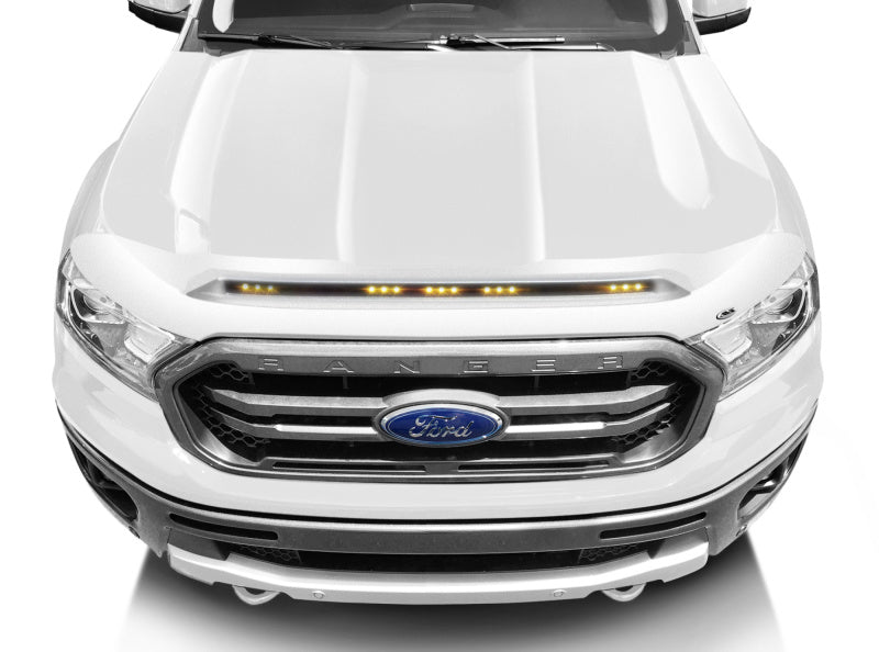 AVS 2022 Chevy Silverado 1500 Aeroskin Low Profile Hood Shield w/ Lights - Oxford White