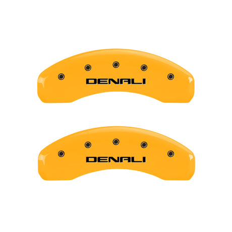 Couvre-étriers MGP 4 gravés avant et arrière finition jaune Denali noir ch
