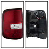 xTune Ford F150 Styleside 04-08 LED Tail Lights Red Clear ALT-ON-FF15004-LED-RC
