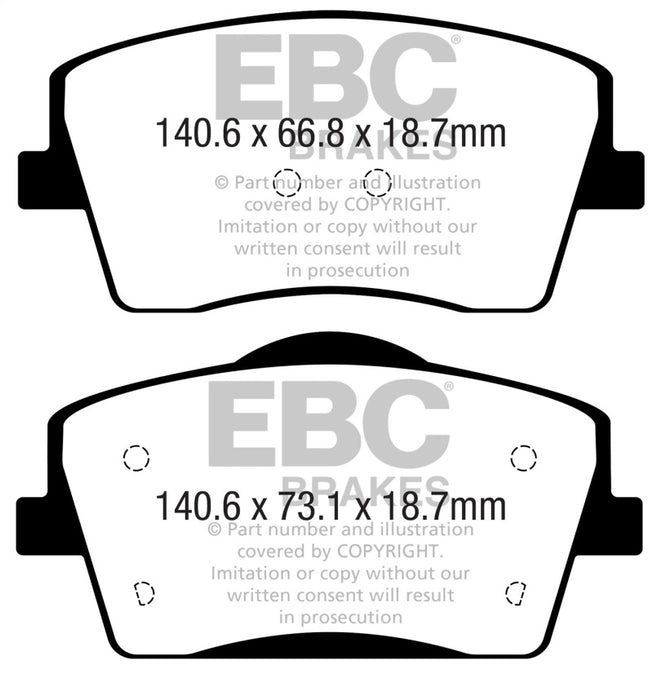 Plaquettes de frein avant EBC 2018+ Volvo XC40 T4 Yellowstuff