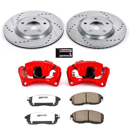 Power Stop 07-12 Nissan Sentra Front Z26 Street Warrior Brake Kit w/Calipers