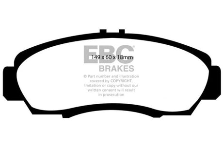 Plaquettes de frein avant EBC 01-03 Acura CL 3.2 Greenstuff