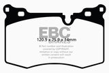Plaquettes de frein avant JC Works Greenstuff pour Mini Hardtop 1.6 Turbo EBC 09-14