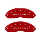 MGP 4 Caliper Covers Engraved Front Mustang Engraved Rear S197/Bar & Pony Red finish silver ch