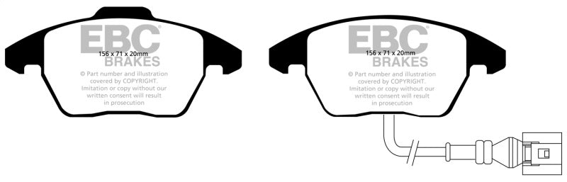 Plaquettes de frein avant Bluestuff EBC 06-13 Audi A3 2.0T (étrier arrière Girling)