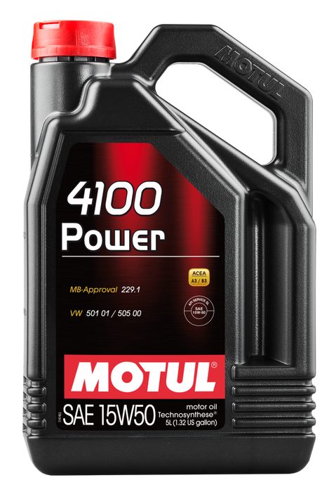 Huile moteur Motul 5L 4100 POWER 15W50 - VW 505 00 501 01 - MB 229.1