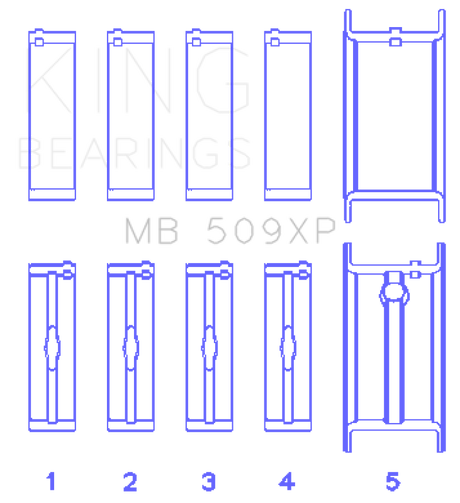 Ensemble de roulements principaux King Chevrolet 400 V8 (taille +0,001)