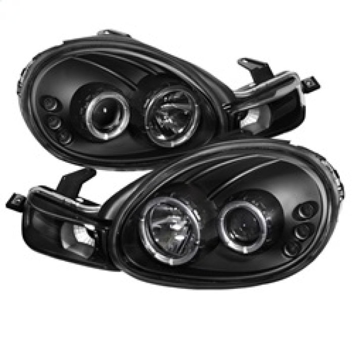 Phares de projecteur Spyder Dodge Neon 00-02 LED Halo LED Noir Haut H1 Bas H1 PRO-YD-DN00-HL-BK