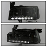 xTune Dodge Charger 06-10 1Pc LED Crystal Headlights Smoke HD-ON-DCH05-1PC-LED-SM