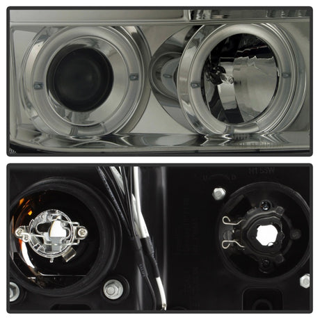 Phares de projecteur Spyder Toyota Tundra 07-13 LED Halo LED Smke PRO-YD-TTU07-HL-SM