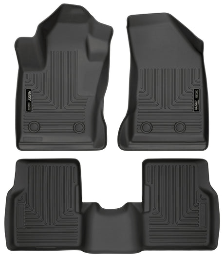 Revêtements de sol avant et 2e siège noirs Husky Liners 2017 Jeep Compass Weatherbeater