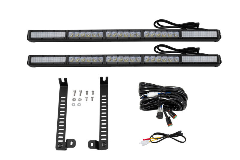 Kit de barre lumineuse double furtive Diode Dynamics 14-19 pour Toyota 4Runner SS30 - Combo blanc