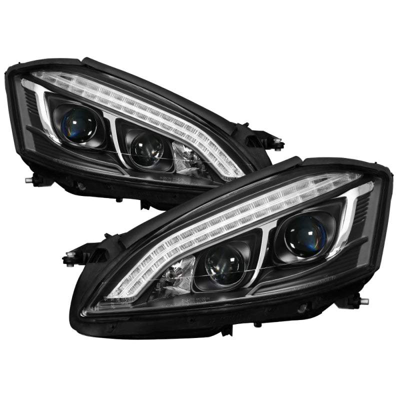 Phares Spyder Mercedes W221 Classe S 07-09 - Modèle HID uniquement - Noir PRO-YD-MBW22107-HID-DRL-BK