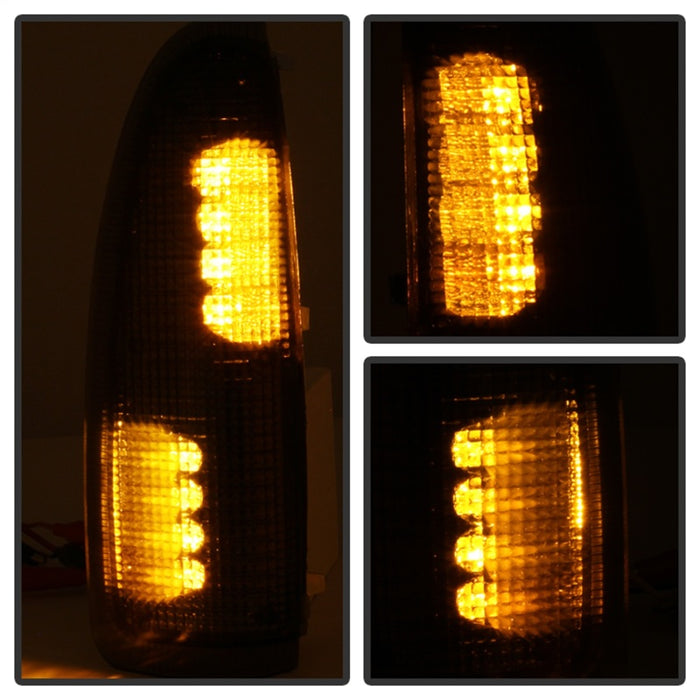 xTune Ford Superduty F250-F650 03-07 Lentille de signalisation de rétroviseur à LED ambre - Fumée ACC-LED-FDSD99-MR-SM