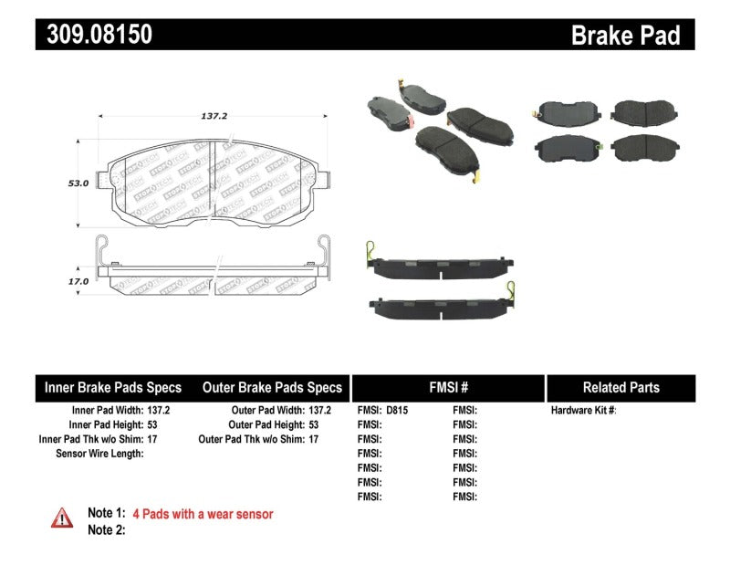 Frein avant StopTech Performance 02-05 Infiniti G35 / 07-09 Nissan Altima/Sentra / 6/02-05 350Z