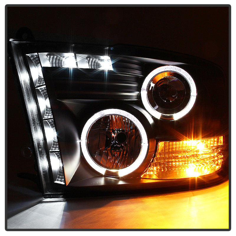 Phares de projecteur Spyder Dodge Ram 1500 09-14 10-14 Halogène-LED Halo LED - Noir PRO-YD-DR09-HL-BK