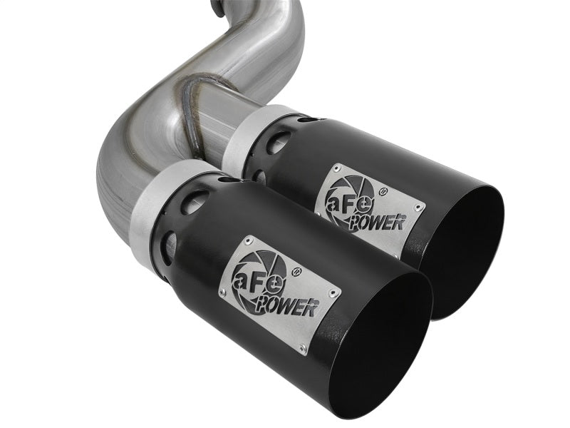 Échappement arrière aFe Rebel XD 4 pouces SS DPF 17-18 pour camions diesel Ford V8-6,7 L (td) avec double embout noir