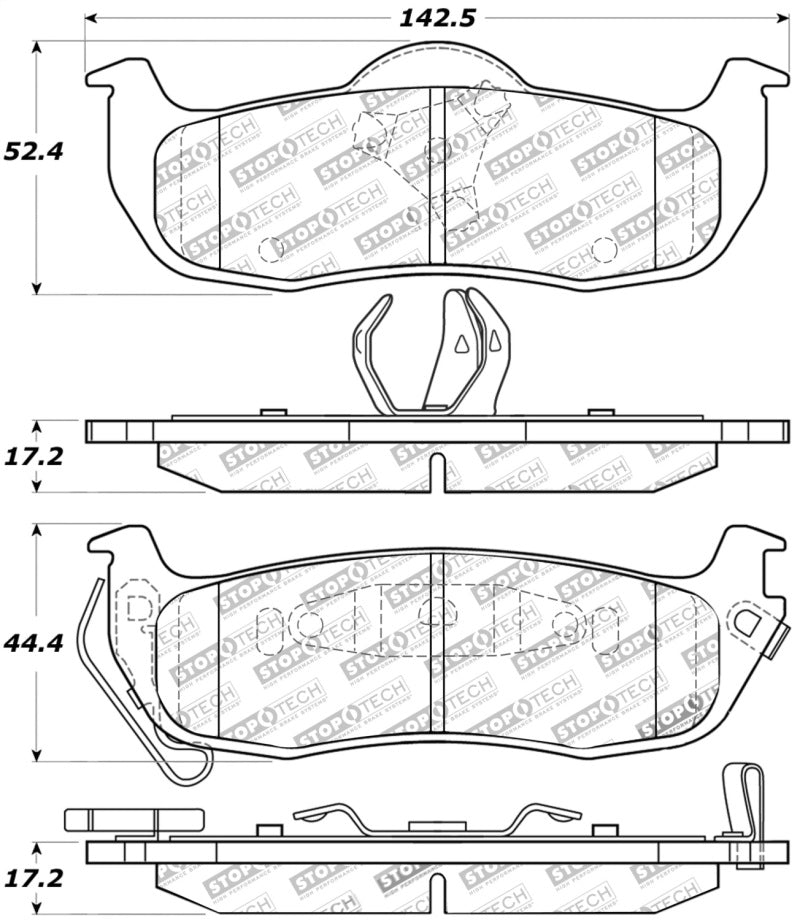 Plaquettes de frein arrière StopTech Street Touring 04-15 Nissan Titan