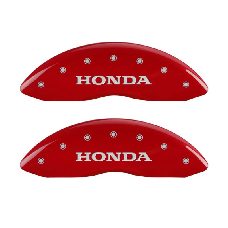 Couvre-étriers MGP 4 gravés avant Honda gravés arrière Pilot/2016 finition rouge argent ch
