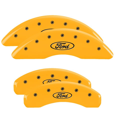 Couvre-étriers MGP 4 gravés avant et arrière, finition jaune MGP, caractères noirs, Ford F-150 2003