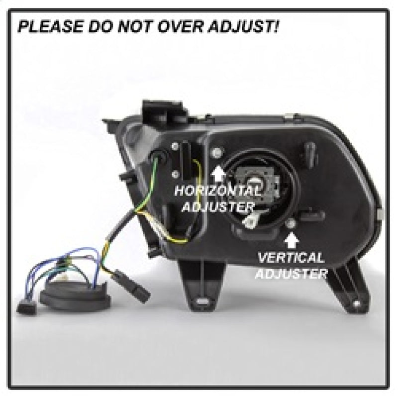 Phares de projecteur Spyder Ford Mustang 10-13 - Modèle HID uniquement - Noir PRO-YD-FM2010V2-HID-BK