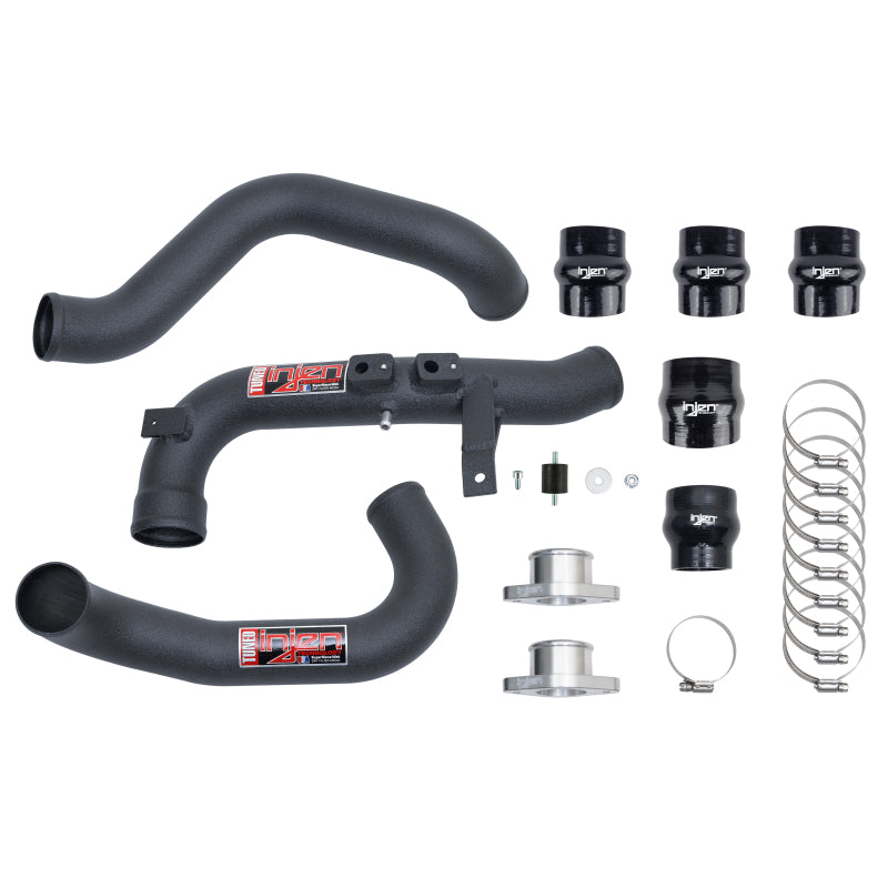 Kit de tuyaux de refroidisseur intermédiaire en aluminium Injen 22-23 pour Honda/Acura Civic/Si/Integra 1,5 L Turbo - Noir froissé