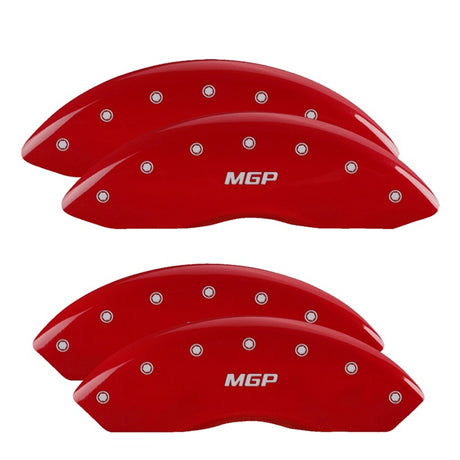 Couvre-étriers MGP 4 gravés avant et arrière finition rouge MGP Silver Char 2014 Chevrolet Express 2500