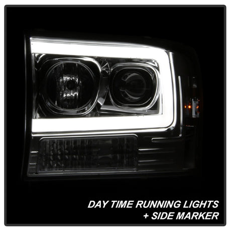 Phares de projecteur à barre lumineuse Spyder 99-04 Ford F-250 Super Duty - Chrome (PRO-YD-FF25099V2-LB-C)