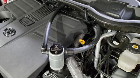 J&amp;L 22-25 Toyota Tundra, 23-25 Sequoia 3.5L Turbo Oil Separator 3.0 Driver Side - Clear Anodized