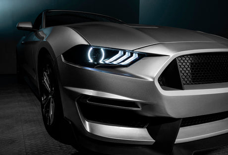 Phares à DEL Dynamic ColorSHIFT pour Ford Mustang 18-23 d'Oracle Lighting - Série noire VOIR LA GARANTIE