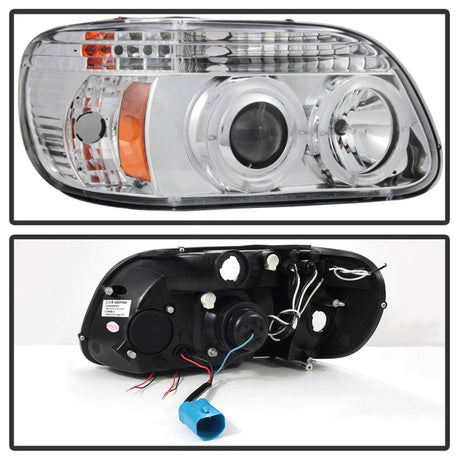 Phares de projecteur Spyder Ford Explorer 95-01 1PC LED Halo Chrm PRO-YD-FEXP95-HL-1PC-C