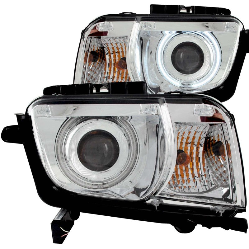 Phares de projecteur ANZO 2010-2013 Chevrolet Camaro avec halo chromé (CCFL)