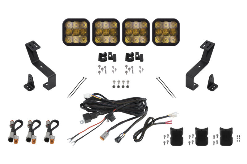 Kit de barre lumineuse CrossLink pour calandre SS5 de Diode Dynamics pour Ram 2019 à aujourd'hui - Combo Pro jaune