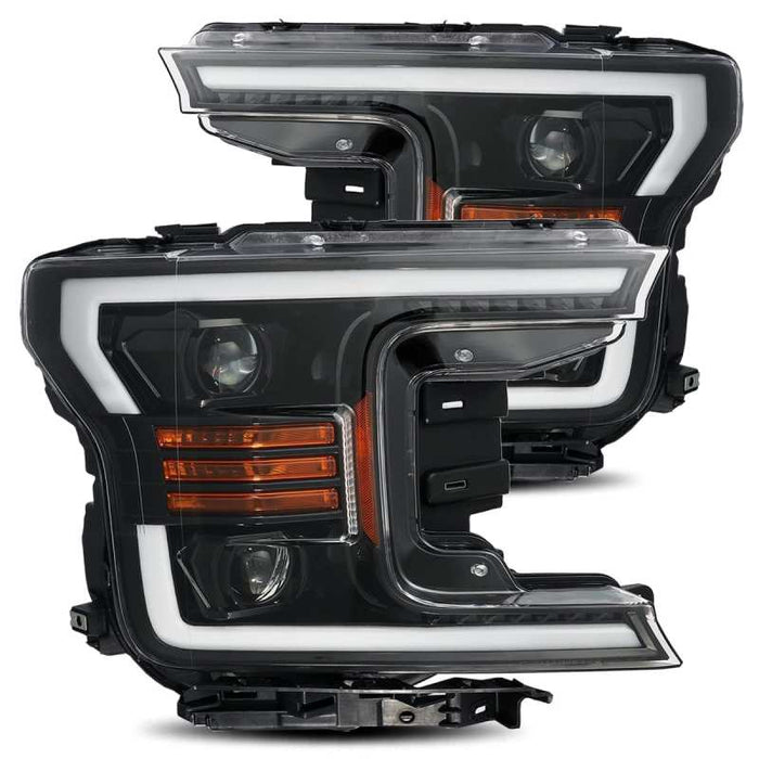 Phares à LED AlphaRex 18-20 Ford F-150 LUXX Projecteur Style Plank Jet Blk avec Activ Light/Seq Signal/DRL