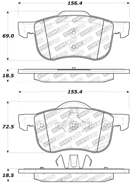 Plaquettes de frein avant StopTech Performance 01-09 Volvo S60 / 99-06 S80 / 01-07 V70/V70R