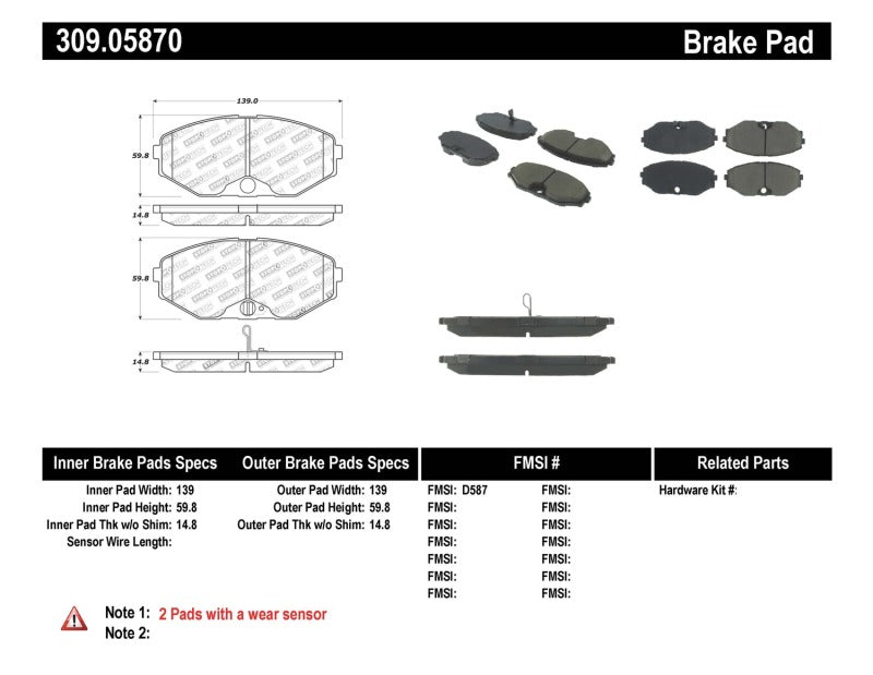 Plaquettes de frein StopTech Performance