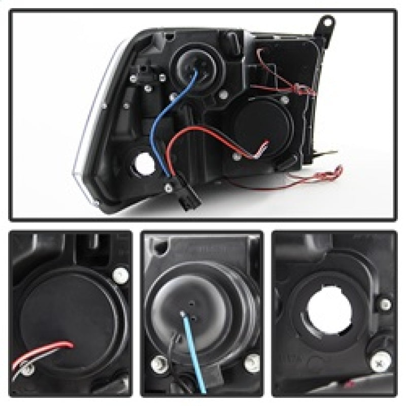 Phares de projecteur Spyder Dodge Ram 1500 09-14 10-14 Halogène-LED Halo LED - Chrm PRO-YD-DR09-HL-C