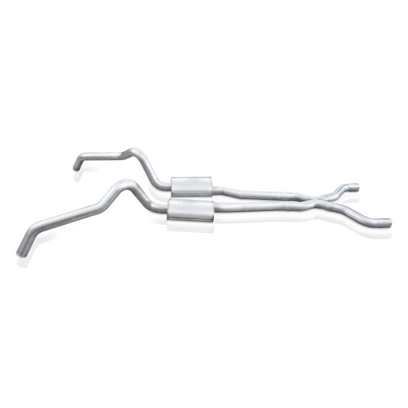 Stainless Works 62-67 Chevy Nova Catback 3 pouces avec silencieux turbo à chambre X-Pipe, noyaux de 3 pouces