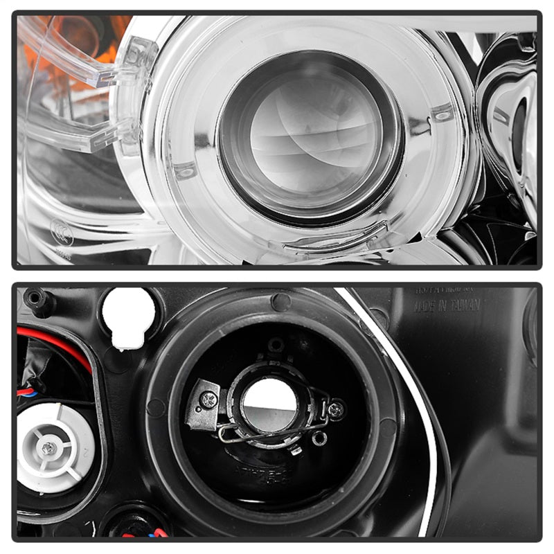 Spyder BMW E90 3-Series 06-08 Projector LED Halo Amber Reflector Rplc Bulb Chrm PRO-YD-BMWE9005-AM-C