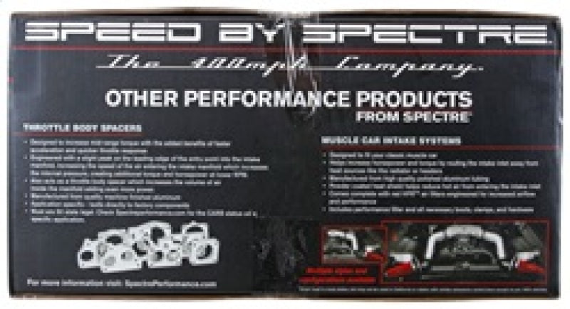 Kit d'admission d'air Spectre 10-12 Chevy Camaro V8-6.2LF/I - Anodisé transparent avec filtre rouge