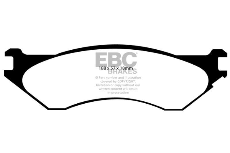 Plaquettes de frein arrière EBC Yellowstuff pour Dodge Ram 1500 Mega Cab 2WD 06-11