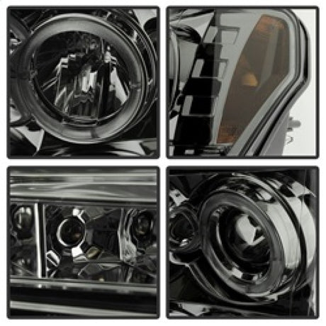 Phares de projecteur Spyder Ford F150 09-14 Modèle halogène - LED Halo LED Smke PRO-YD-FF15009-HL-SM
