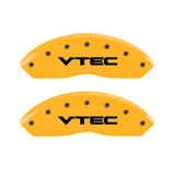 MGP 4 Caliper Covers Engraved Front & Rear Vtech Yellow Finish Black Char 2007 Honda Accord