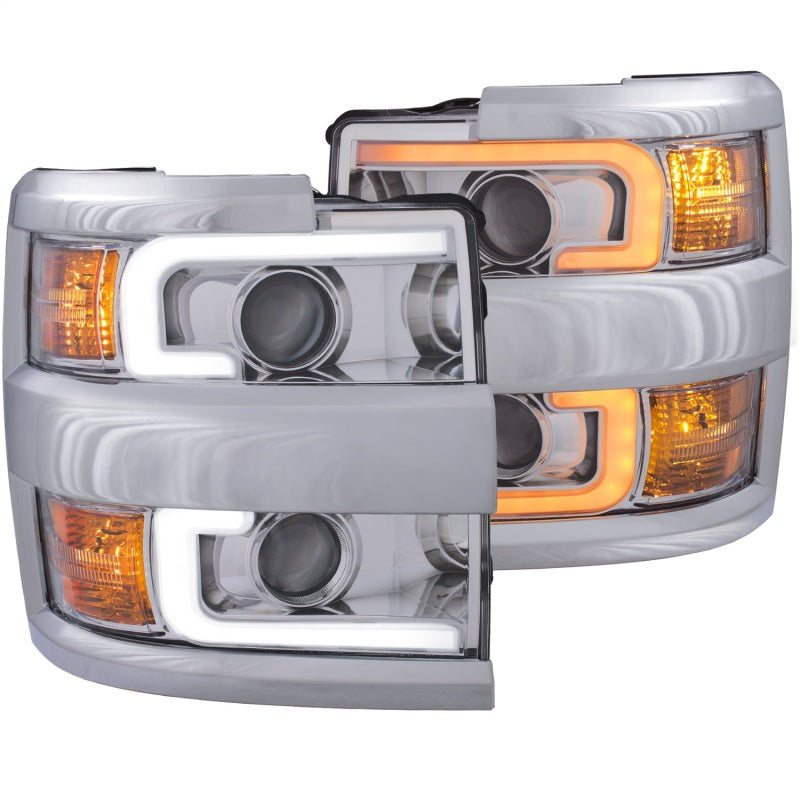 Phares de projecteur ANZO 15-17 Chevrolet Silverado 2500HD / 3500HD Chrome avec jante chromée