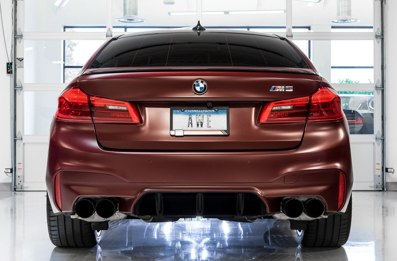 AWE Tuning 18-19 BMW F90 M5 SwitchPatch Cat-Back Exhaust - Embouts Black Diamond
