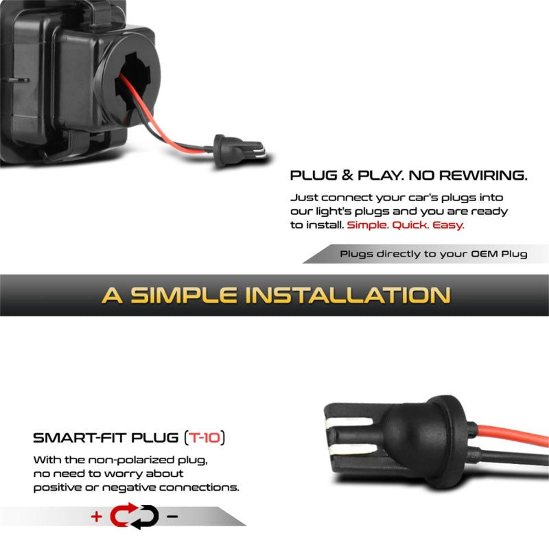 Xtune 05-18 Ford F150 T10 Connecteur LED Ensemble d'ampoule de plaque d'immatriculation Blanc 5500K LAC-LP-FF15015 -Paire