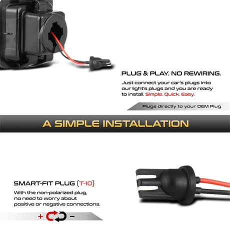 Xtune 05-18 Ford F150 T10 Connecteur LED Ensemble d'ampoule de plaque d'immatriculation Blanc 5500K LAC-LP-FF15015 -Paire
