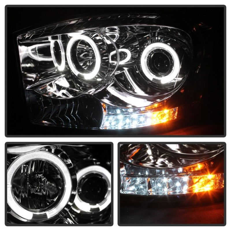 Phares de projecteur Spyder Dodge Ram 1500 06-08/Ram 2500 06-09 LED Halo LED Chrm PRO-YD-DR06-HL-C