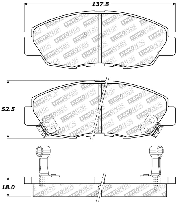 StopTech Performance 97-99 Acura CL / 94-97 Honda Accord Coupé / 90-97 Accord Sedan Plaquettes de frein avant